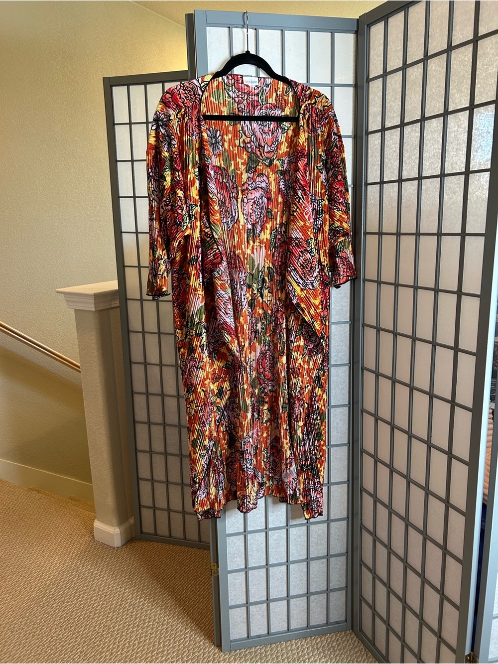 NWT LuLaRoe Shirley Floral Print Long Open Front Duster Kimono